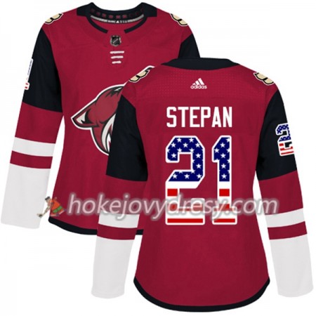Dámské Hokejový Dres Arizona Coyotes Derek Stepan 21 2017-2018 USA Flag Fashion Černá Adidas Authentic